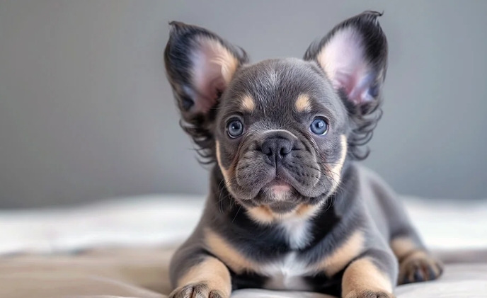 fluffy french bulldog puppy